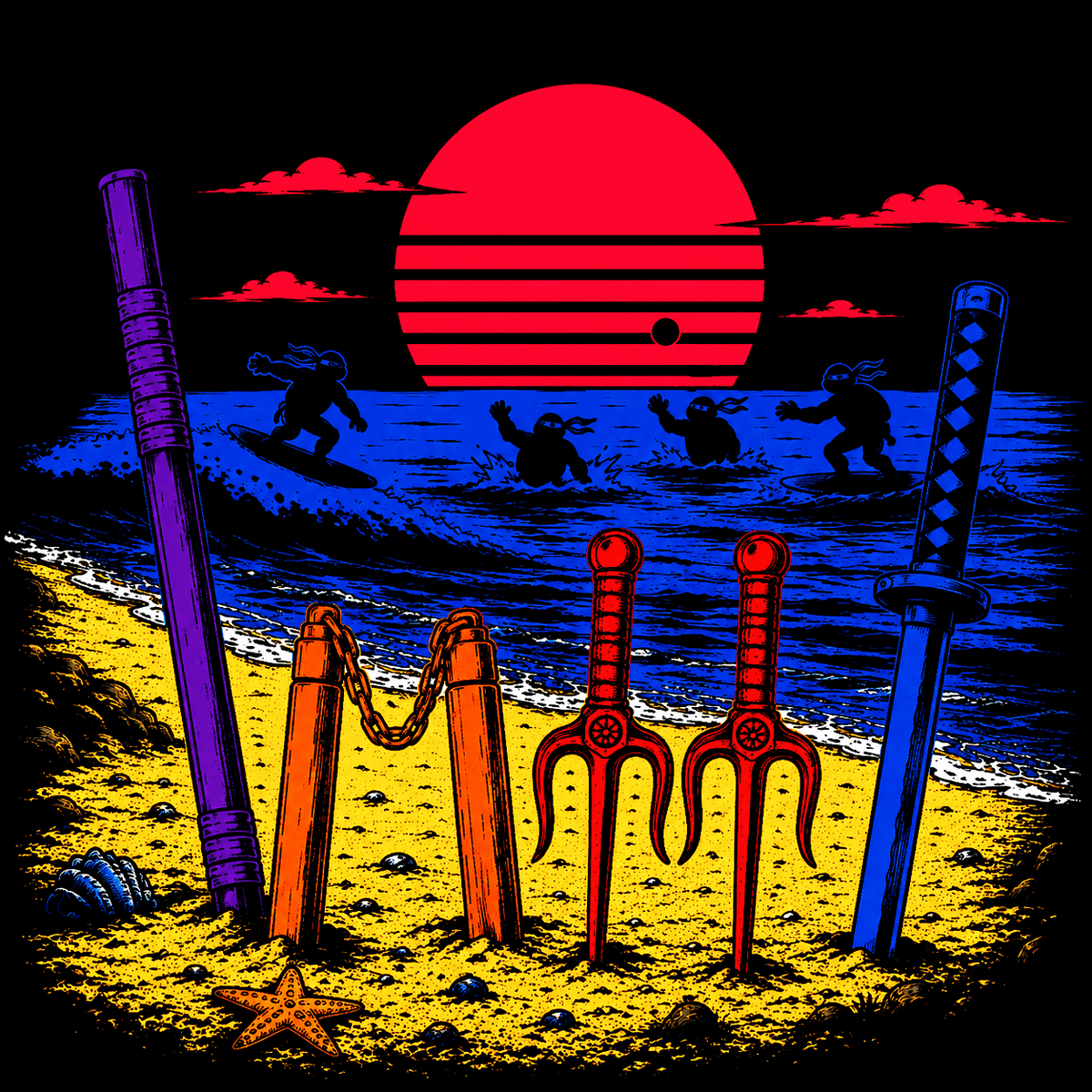 Beached Turtles - Tri-Blend T-shirt