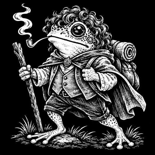 Frogo hobbit frog design close-up