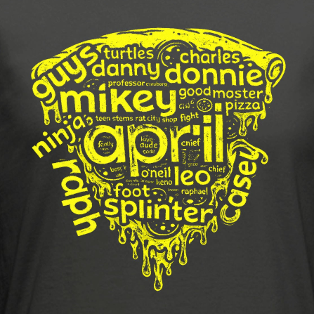 TMNT Word Cloud Pizza - Tri-Blend T-shirt
